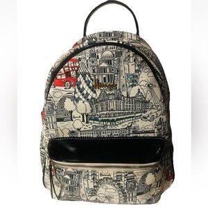 Harrods London Cityscape Icons Illustration Print Medium Women’s Backpack